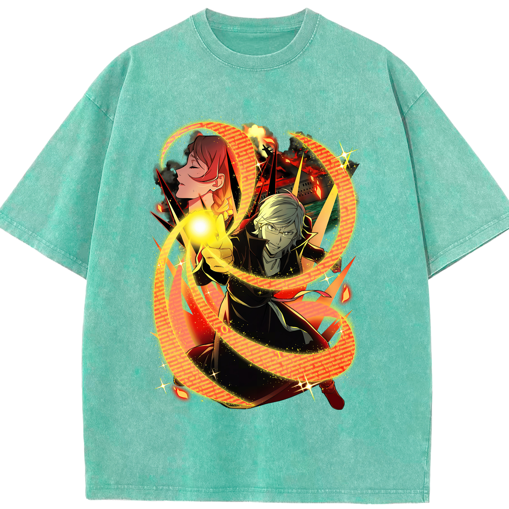 （画像用） 文豪ストレイドッグス Bungo Stray Dogs 綿100% ヴィンテージ風 半袖Tシャツ（フロントプリント）